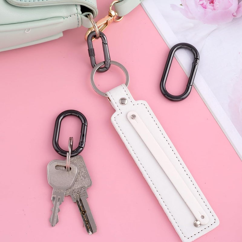 STSTR 3pcs Oval Spring Ring Clips, Metal Keyring Purse Clip, Heavy Duty Opening O Ring Carabiner for Keychains,Backpacks, Keys - Image 4